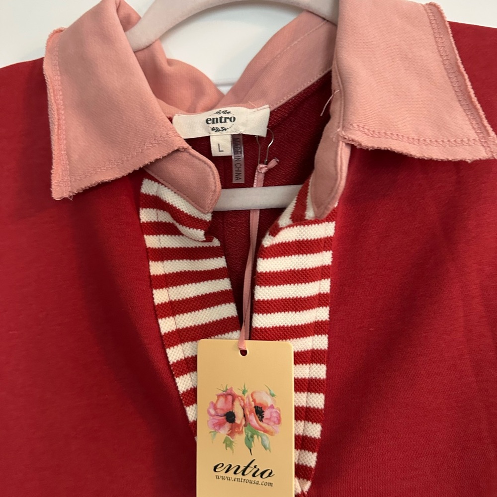 Entro Red and Pink Dress - Picture 3 of 3